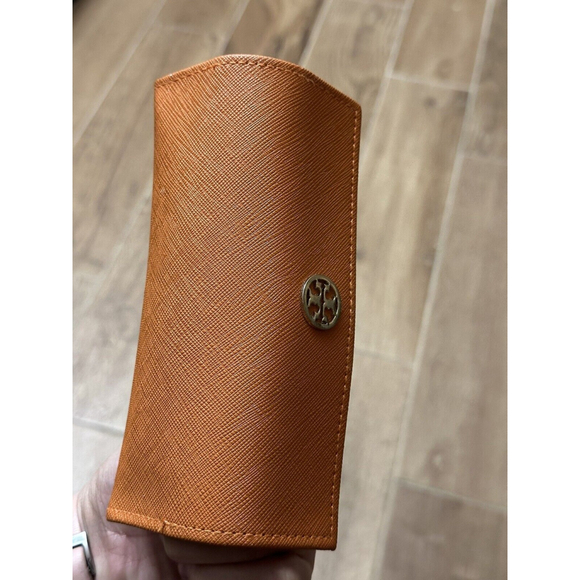 TORY BURCH ORANGE SMALL AUTHENTIC EYEGLASSES CASE - Picture 5 of 6